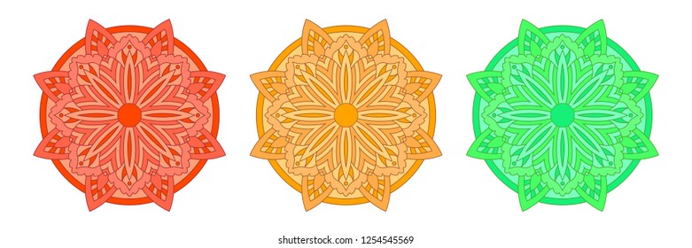 Coloring ornament with mandala. Vector Illustration.