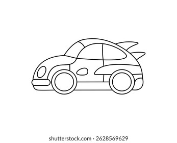 Coloring outline car toy vector image