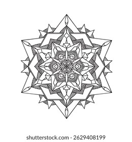 Coloring page activity for mental health recovery. Effective meditative practice for relaxation and spiritual healing. A calming activity for all ages, aimed towards self improvement. Vector EPS 10.