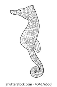Coloring page for adult - Seahorse
