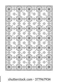 Coloring page for adults (children ok, too) with whimsical pattern, or monochrome decorative background.
