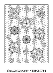 Coloring page for adults (children ok, too), or monochrome decorative background
