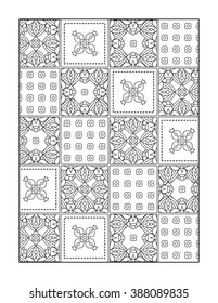 Coloring page for adults (children ok, too), or monochrome decorative background
