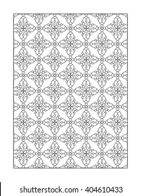 Coloring page for adults (children ok, too) with whimsical pattern, or monochrome decorative background.
