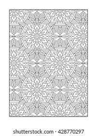 Coloring page for adults (children ok, too) with whimsical pattern, or monochrome decorative background.

