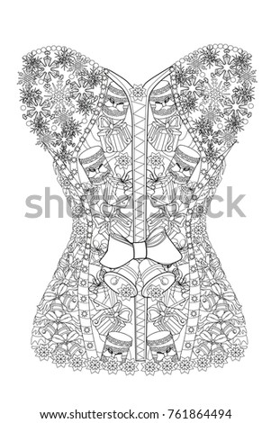 Download Coloring Page Adults Christmas Corset Art Stock Vector (Royalty Free) 761864494 - Shutterstock