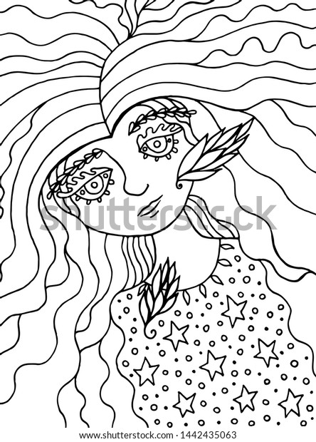 Coloring Page Adults Cute Fairy Tale Stock Image Download Now