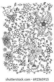 Coloring page for adults - nature