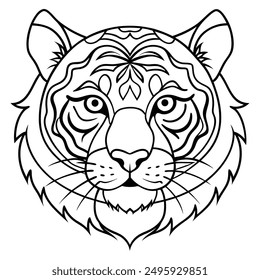 coloring page for adults tiger face mandala