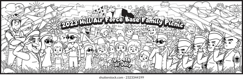 Coloring page Air Force Family