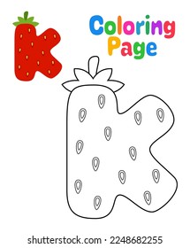 Coloring page with Alphabet K for kids