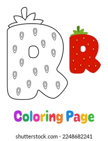 Coloring page with Alphabet R for kids