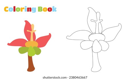 Coloring page. Amazing fantastic plant.