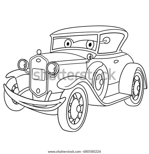 Coloring Page American Luxury Retro Old Stock Vector (Royalty Free) 680580226 Coloring Page American Luxury Retro Old Stock Vector (Royalty Free) 680580226