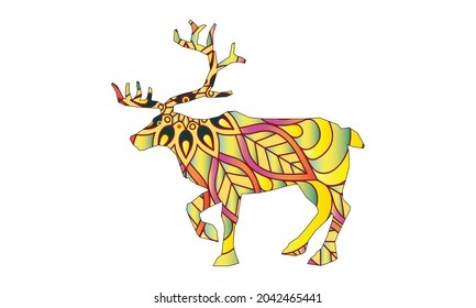 Coloring Page with Animals -Buffalo Bull