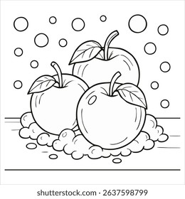 Coloring page apple fruit compote