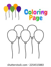 Coloring page with Balloons for kids