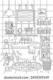 Coloring Page, Bathroom, Book, Adult And Children'S Coloring Book, All Describe My Image