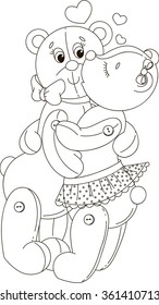 Coloring page with bears.