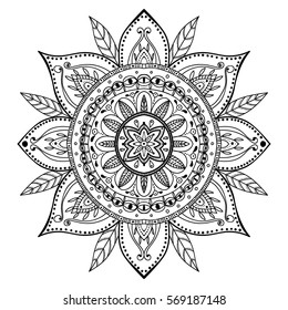 Coloring page. Beautiful mandala