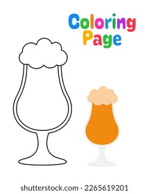 Colorear página con cerveza para niños