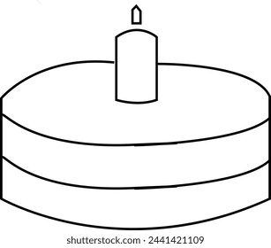 coloring page with birthday cake