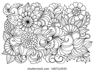 Coloring Page Black White Colouring Book Stock Vector (Royalty Free ...