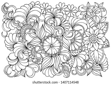 Coloring Page Black White Colouring Book Stock Vector (Royalty Free ...