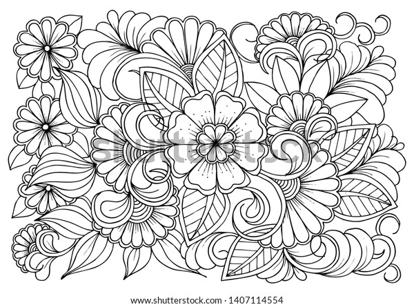 Coloring Page Black White Colouring Book Stock Vector (Royalty Free ...