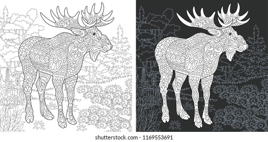 Alaskan Moose Coloring Pages