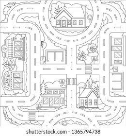 Road Map Coloring Page