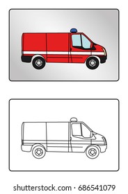 Coloring page book - Fire truck