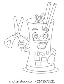 coloring page coloring book page coloring book page for kids line art vector art cocktail funny kids