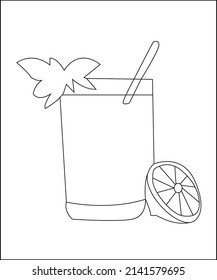 coloring page coloring book page coloring book page for kids line art vector art cocktail funny kids