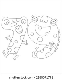 coloring page coloring book page coloring book page for kids line art vector art number funny kids