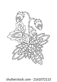 Coloring page with botanical element. Vector illustration in a line style