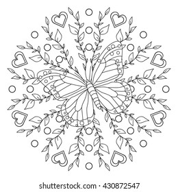 Coloring Page - Butterfly Mandala