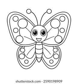 Coloring page Butterfly vector illustration