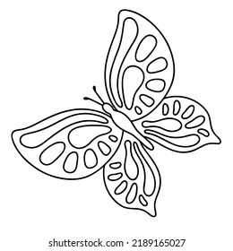 Coloring Page Butterfly Vector Outline Illustration Stock Vector ...