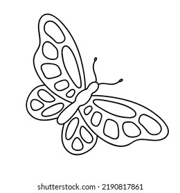 Página de coloreado - mariposa. Ilustración del contorno vectorial para la creatividad de los niños.