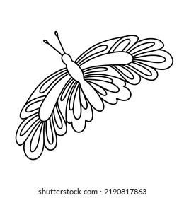 Coloring Page Butterfly Vector Outline Illustration Stock Vector ...