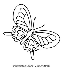 Coloring page - butterfly. Vector outline illustration