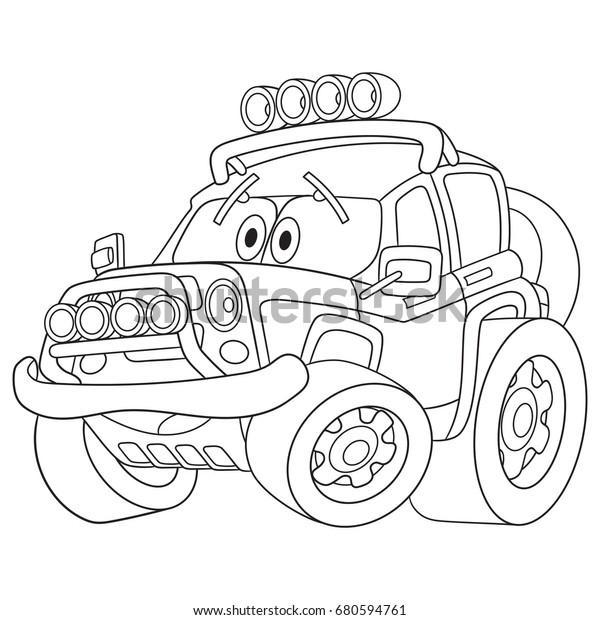 Coloring page of car. Cartoon vehicle\
transport. Colouring book for kids and\
children.