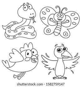 Coloring Page Of Cartoon Animals