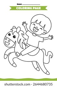 Coloring Page With Cartoon Character