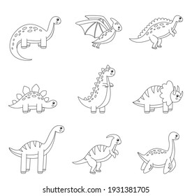 Coloring Book Set Birds Outline Kids Stock Vector (Royalty Free) 1624765666