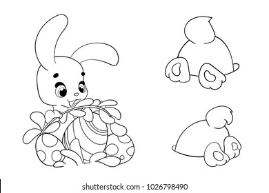 Coloring Page Cartoon Easter Bunny Vector Stock Vector Royalty Free 1026798490