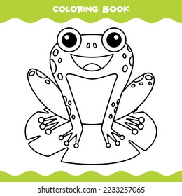 Coloring Page With Cartoon Frog