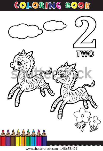 Coloring Page Cartoon Illustration Number 2 Stock Vector Royalty Free 148658471