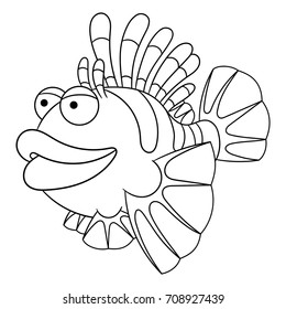 Coloring Page Cartoon Lionfish Coloring Book Stock Vector (Royalty Free ...